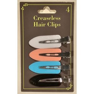 ❤️‍🔥$4~ Creaseless Hair Clips, White, Pink, Blue, & Black, x4